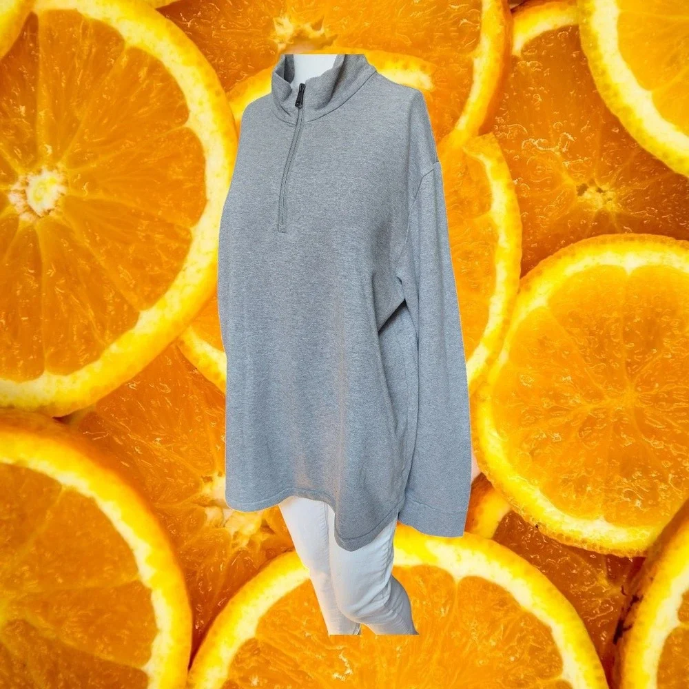 Polo Ralph Lauren Mens XL Gray Quarter Zip Pullover Elbow Patches RN 41381
